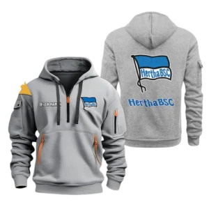 Hertha BSC Hoodie Reißverschluss, Kapuzenpullover mit Allover-Druck Hertha BSC BDE3304292555 - Grau