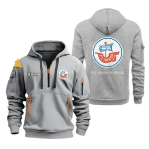 Hansa Rostock Hoodie Reißverschluss, Kapuzenpullover mit Allover-Druck Hansa Rostock BDE3304292558 - Grau