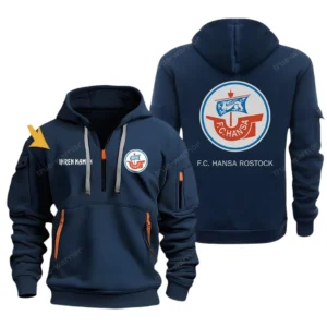 Hansa Rostock Hoodie Reißverschluss, Kapuzenpullover mit Allover-Druck Hansa Rostock BDE3304292558 - Marineblau