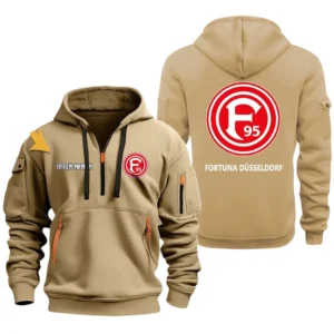 Fortuna Dusseldorf Hoodie Reißverschluss, Kapuzenpullover mit Allover-Druck Fortuna Dusseldorf BDE3304292559 - Khaki