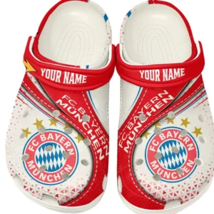 FC Bayern Munchen Crocs Clogs mit Allover-Druck BDE3404292527 - Weiß