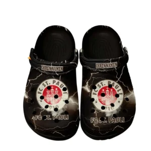 FC St. Pauli Crocs Clogs mit Allover-Druck BDE3505072509 - Schwarz