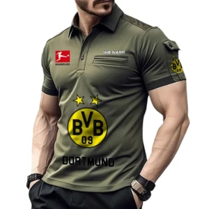 Borussia Dortmund Poloshirt mit Tasche, All Over Print Hemd für Männer BDE4805092503 - Grün
