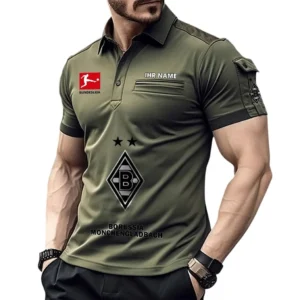 Borussia Monchengladbach Poloshirt mit Tasche, All Over Print Hemd für Männer BDE4805092504 - Grün