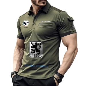 1860 Munich Poloshirt mit Tasche, All Over Print Hemd für Männer BDE4805092506 - Grün