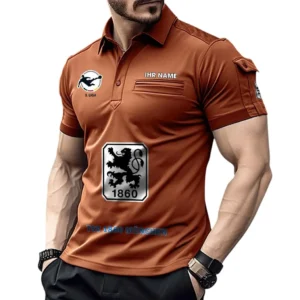1860 Munich Poloshirt mit Tasche, All Over Print Hemd für Männer BDE4805092506 - Orange