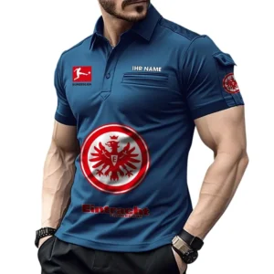 Eintracht Frankfurt Poloshirt mit Tasche, All Over Print Hemd für Männer BDE4805092507 - Marineblau
