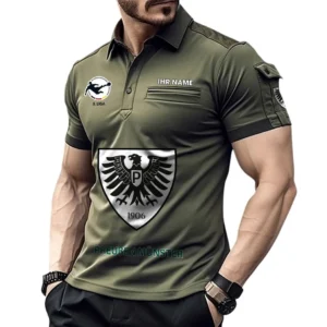 Preußen Münster Poloshirt mit Tasche, All Over Print Hemd für Männer BDE4805092509 - Grün
