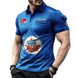 Hansa Rostock Poloshirt mit Tasche, All Over Print Hemd für Männer BDE4805092512 - Blau