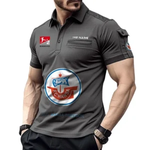 Hansa Rostock Poloshirt mit Tasche, All Over Print Hemd für Männer BDE4805092512 - Grau