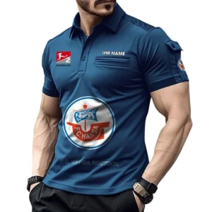 Hansa Rostock Poloshirt mit Tasche, All Over Print Hemd für Männer BDE4805092512 - Marineblau