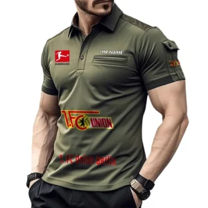 Union Berlin Poloshirt mit Tasche, All Over Print Hemd für Männer BDE4805092513 - Grün