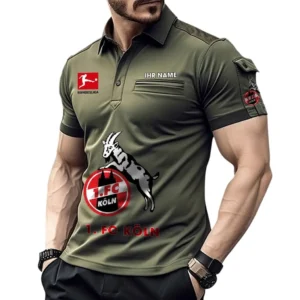 1. FC Koln Poloshirt mit Tasche, All Over Print Hemd für Männer BDE4805092514 - Grün