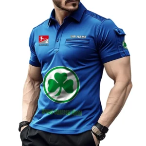 SpVgg Greuther Furth Poloshirt mit Tasche, All Over Print Hemd für Männer BDE4805092515 - Blau