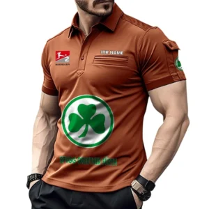 SpVgg Greuther Furth Poloshirt mit Tasche, All Over Print Hemd für Männer BDE4805092515 - Orange