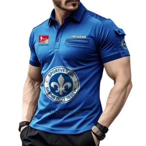 Darmstadt 98 Poloshirt mit Tasche, All Over Print Hemd für Männer BDE4805092516 - Blau