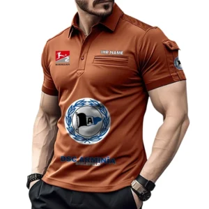DSC Arminia Bielefeld Poloshirt mit Tasche, All Over Print Hemd für Männer BDE4805092517 - Orange