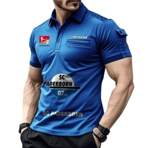 SC Paderborn Poloshirt mit Tasche, All Over Print Hemd für Männer BDE4805092518 - Blau