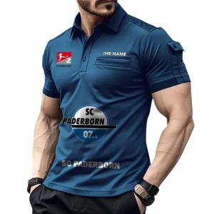 SC Paderborn Poloshirt mit Tasche, All Over Print Hemd für Männer BDE4805092518 - Marineblau