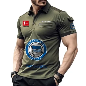 Hertha BSC Poloshirt mit Tasche, All Over Print Hemd für Männer BDE4805092519 - Grün
