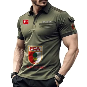 FC Augsburg Poloshirt mit Tasche, All Over Print Hemd für Männer BDE4805092520 - Grün