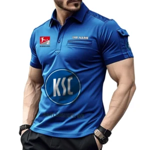 Karlsruher SC Poloshirt mit Tasche, All Over Print Hemd für Männer BDE4805092521 - Blau