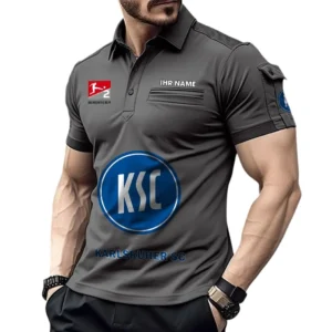 Karlsruher SC Poloshirt mit Tasche, All Over Print Hemd für Männer BDE4805092521 - Grau