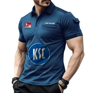 Karlsruher SC Poloshirt mit Tasche, All Over Print Hemd für Männer BDE4805092521 - Marineblau