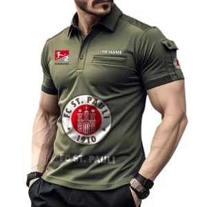 FC St. Pauli Poloshirt mit Tasche, All Over Print Hemd für Männer BDE4805092523 - Grün
