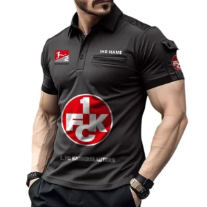 1. FC Kaiserslautern Poloshirt mit Tasche, All Over Print Hemd für Männer BDE4805092525 - Schwarz
