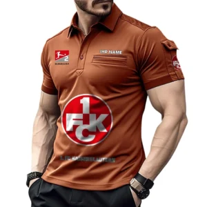 1. FC Kaiserslautern Poloshirt mit Tasche, All Over Print Hemd für Männer BDE4805092525 - Orange
