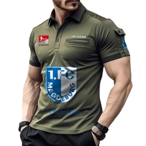 1. FC Magdeburg Poloshirt mit Tasche, All Over Print Hemd für Männer BDE4805092526 - Grün