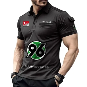 Hannover 96 Poloshirt mit Tasche, All Over Print Hemd für Männer BDE4805092527 - Schwarz