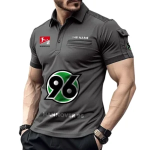 Hannover 96 Poloshirt mit Tasche, All Over Print Hemd für Männer BDE4805092527 - Grau