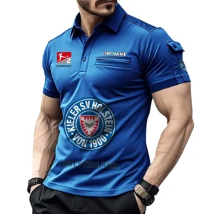 Holstein Kiel Poloshirt mit Tasche, All Over Print Hemd für Männer BDE4805092528 - Blau