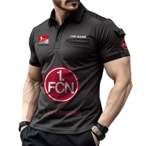 1. FC Nurnberg Poloshirt mit Tasche, All Over Print Hemd für Männer BDE4805092530 - Schwarz