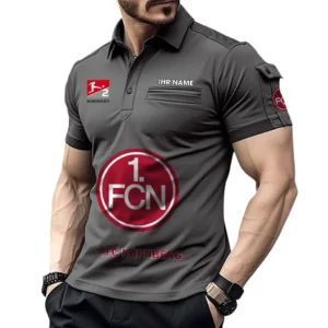 1. FC Nurnberg Poloshirt mit Tasche, All Over Print Hemd für Männer BDE4805092530 - Grau