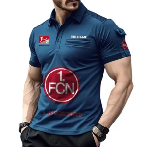 1. FC Nurnberg Poloshirt mit Tasche, All Over Print Hemd für Männer BDE4805092530 - Marineblau