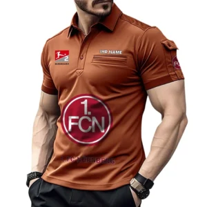1. FC Nurnberg Poloshirt mit Tasche, All Over Print Hemd für Männer BDE4805092530 - Orange