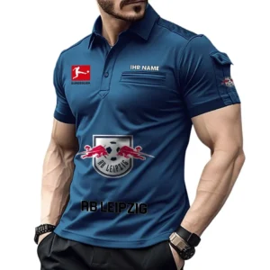 RB Leipzig Poloshirt mit Tasche, All Over Print Hemd für Männer BDE4805092531 - Marineblau