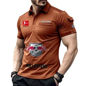 RB Leipzig Poloshirt mit Tasche, All Over Print Hemd für Männer BDE4805092531 - Orange