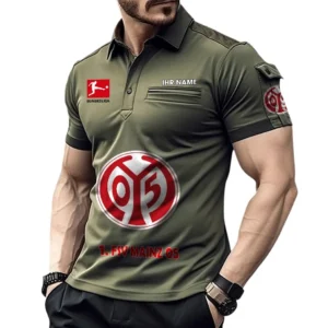 1. FSV Mainz 05 Poloshirt mit Tasche, All Over Print Hemd für Männer BDE4805092533 - Grün