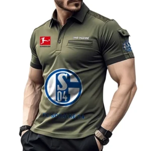 Schalke 04 Poloshirt mit Tasche, All Over Print Hemd für Männer BDE4805092534 - Grün