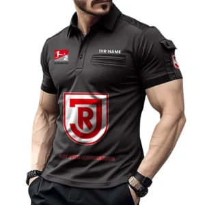 Jahn Regensburg Poloshirt mit Tasche, All Over Print Hemd für Männer BDE4805092537 - Schwarz