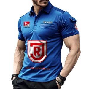 Jahn Regensburg Poloshirt mit Tasche, All Over Print Hemd für Männer BDE4805092537 - Blau