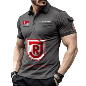 Jahn Regensburg Poloshirt mit Tasche, All Over Print Hemd für Männer BDE4805092537 - Grau