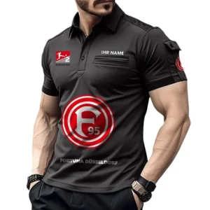 Fortuna Düsseldorf Poloshirt mit Tasche, All Over Print Hemd für Männer BDE4805092538 - Schwarz