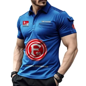Fortuna Düsseldorf Poloshirt mit Tasche, All Over Print Hemd für Männer BDE4805092538 - Blau