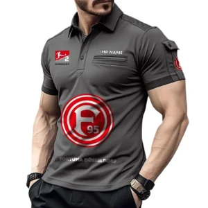 Fortuna Düsseldorf Poloshirt mit Tasche, All Over Print Hemd für Männer BDE4805092538 - Grau