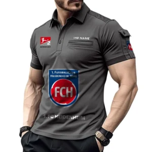 1. FC Heidenheim Poloshirt mit Tasche, All Over Print Hemd für Männer BDE4805092539 - Grau